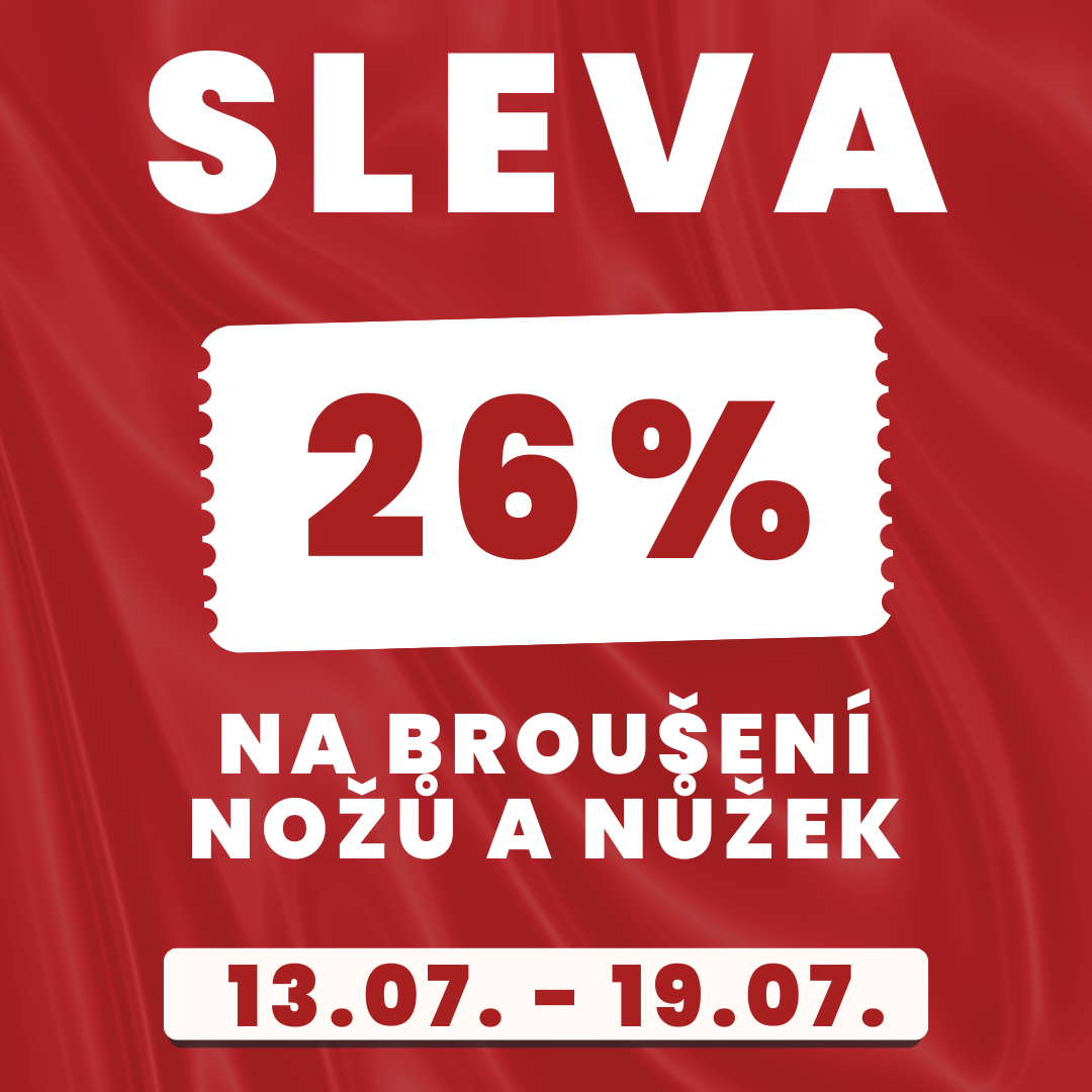 Sleva 26% na broušení